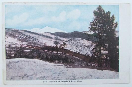 VINTAGE POSTCARD SUMMIT OF MARSHALL PASS COLORADO train railroad railway