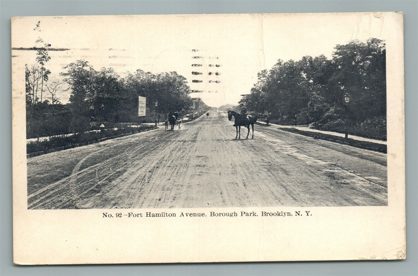 BROOKLYN NY BOROUGH PARK FORT HAMILTON AVENUE ANTIQUE POSTCARD