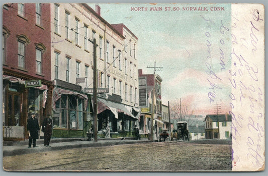 NORWALK CT NORTH MAIN STREET SO. ANTIQUE POSTCARD