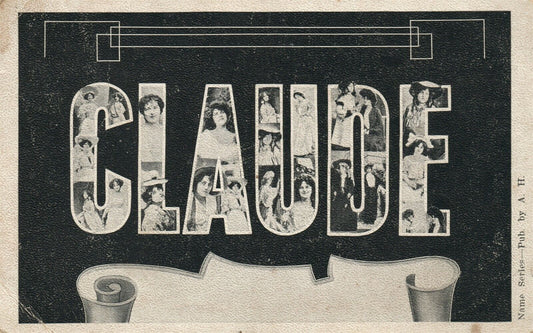 CLAUDE NAME CARD 1906 UNDIVIDED ANTIQUE POSTCARD