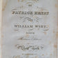 1833 SKETCHES of THE LIFE & CHARACTER of PATRICK HENRY by WILLIAM WIRT antique