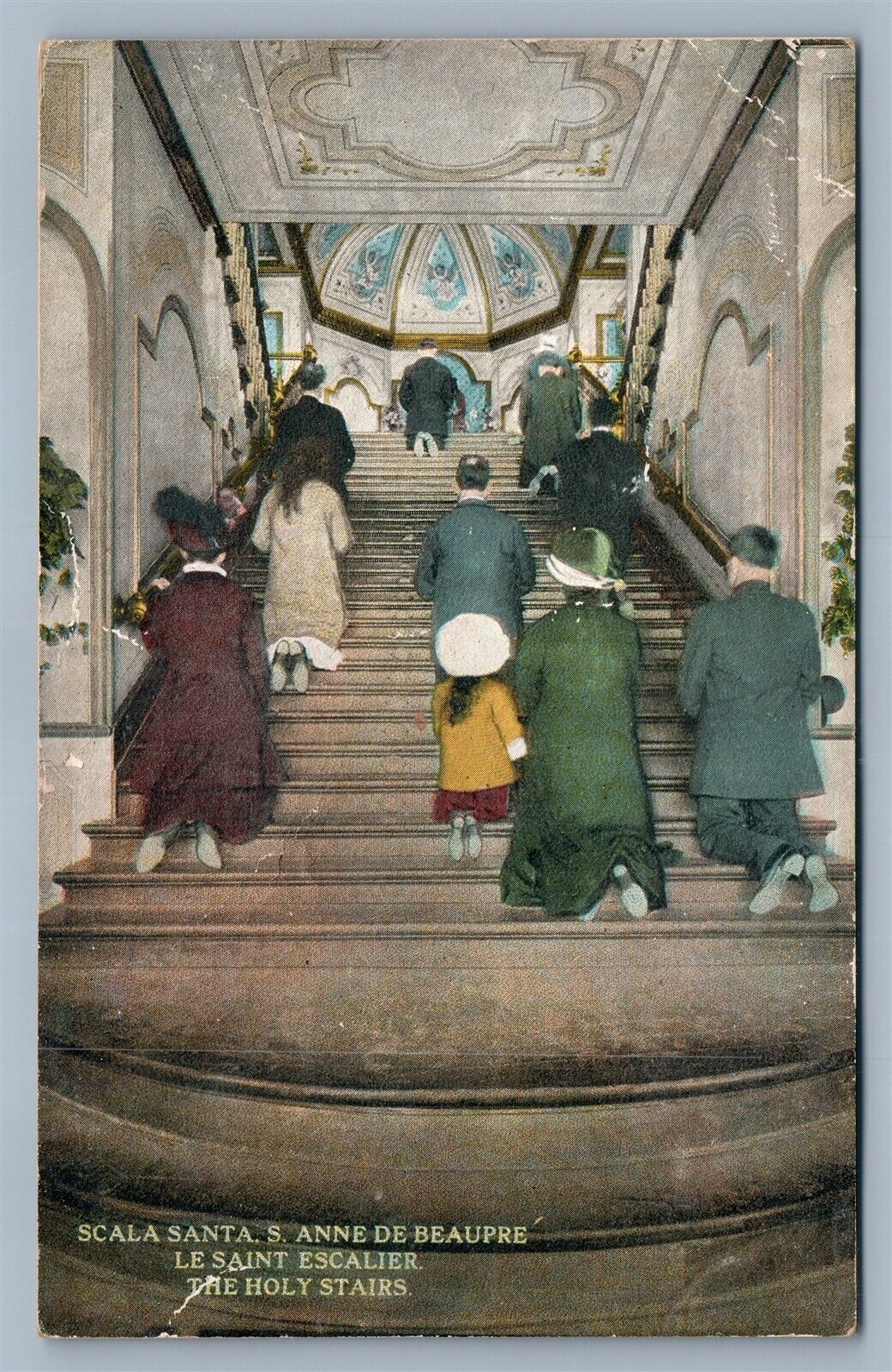 CANADA SCALA SANTA S.ANNE DE BEAUPRE HOLY STAIRS ANTIQUE POSTCARD
