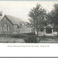 TELFORD PA RAILROAD TRAIN STATION TRINITY CHURCH DOUBLE SIDED ANTIQUE POSTCARD