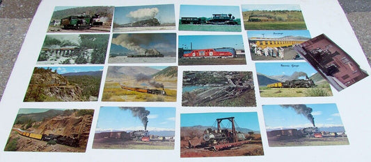 LOT OF 17 VINTAGE POSTCARDS train railway railroad