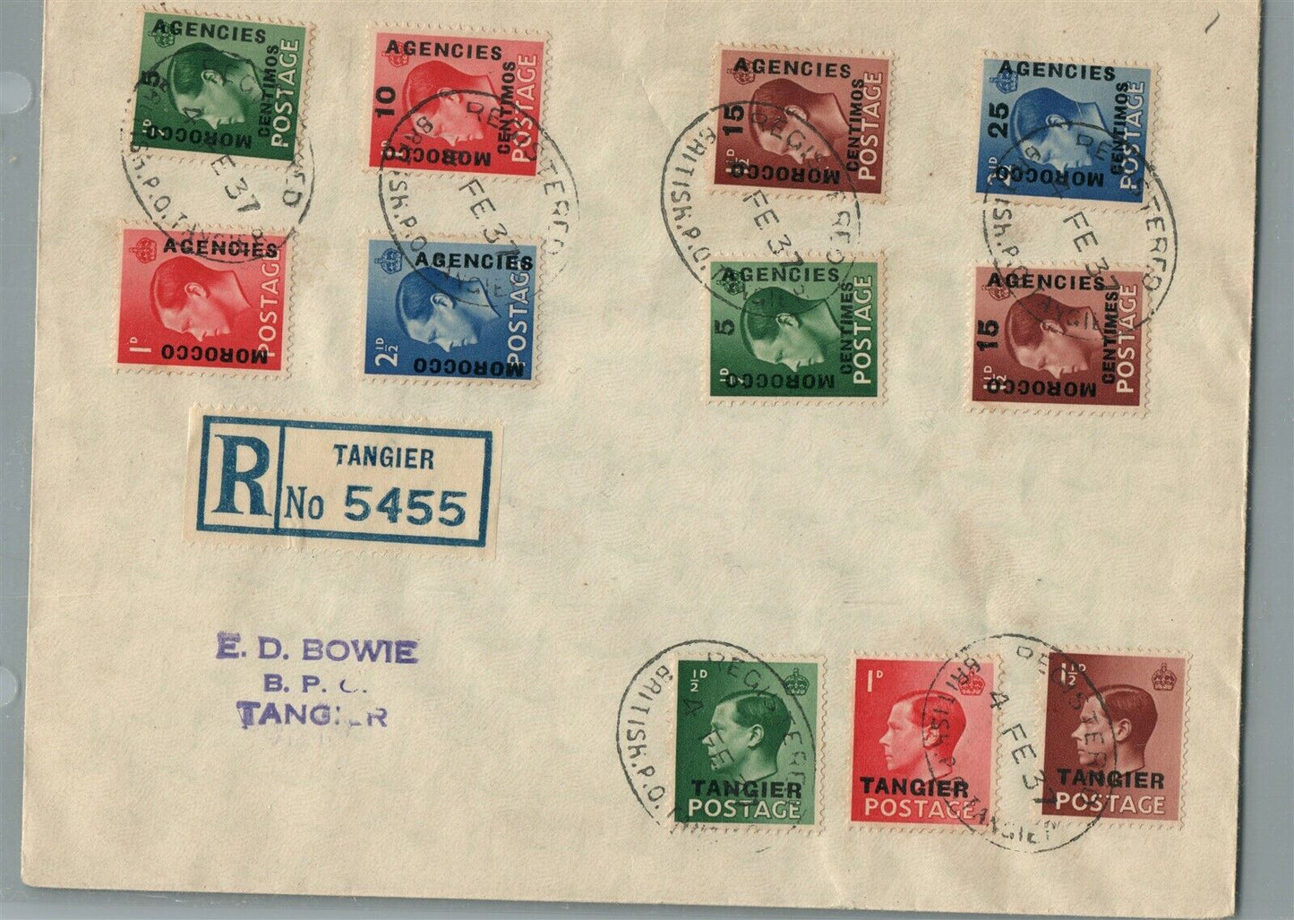 TANGIER MOROCCO VINTAGE COVER w/ STAMPS