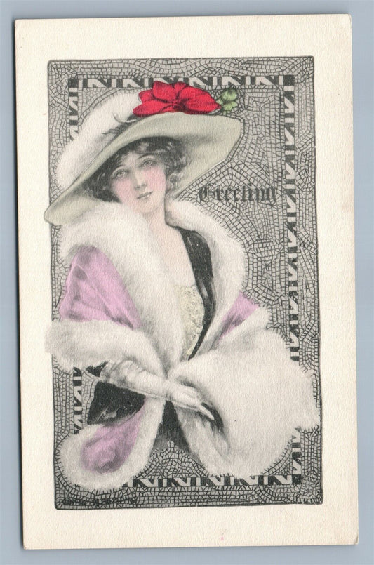 GLAMOUR GIRL ANTIQUE POSTCARD