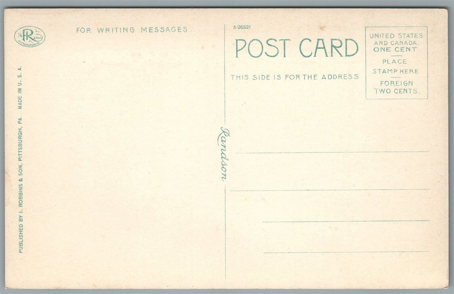 HARMONY PA K of P HOME ANTIQUE POSTCARD