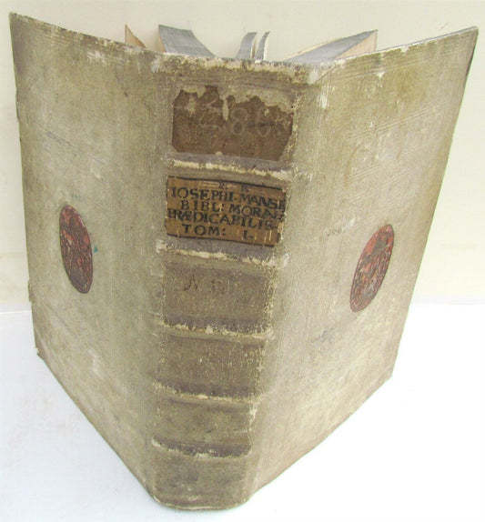 1703 BLIND-STAMPED PIGSKIN BOUND ANTIQUE FOLIO by Josephi Mansi