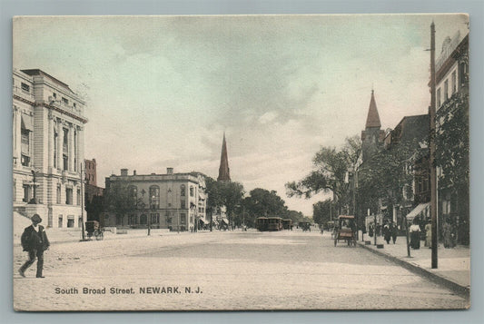 NEWARK NJ SOUTH BROAD STREET PICTURE FRAMING ADVERTISING ANTIQUE POSTCARD