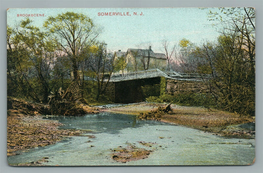 SOMERVILLE NJ BROOKSCENE ANTIQUE POSTCARD