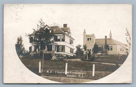 BUTLER NJ M.E. CHURCH ANTIQUE REAL PHOTO POSTCARD RPPC