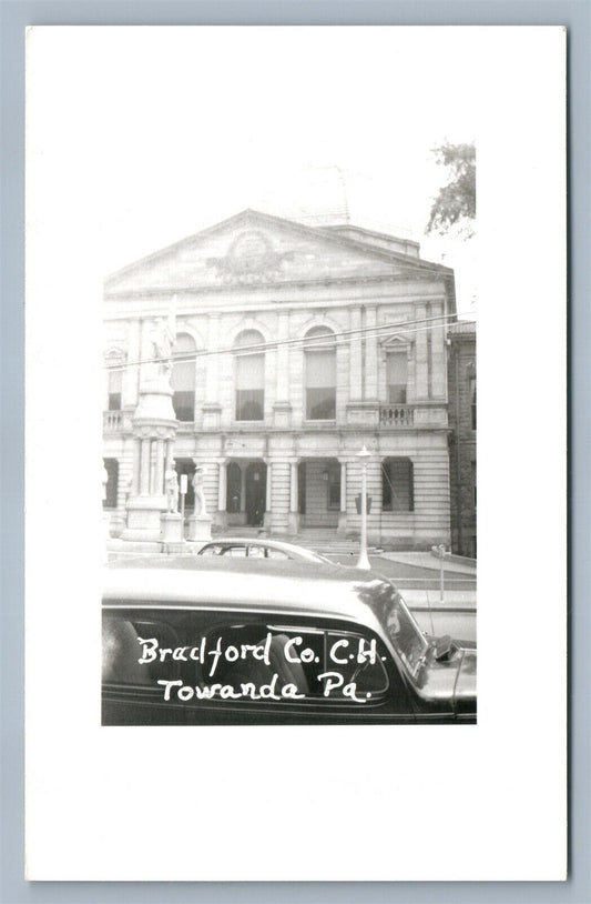 TOWANDA PA BRADFORD COUNTY COURT HOUSE VINTAGE REAL PHOTO POSTCARD RPPC