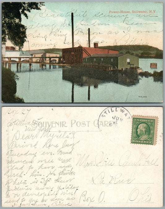 STILLWATER N.Y. POWER HOUSE ANTIQUE POSTCARD