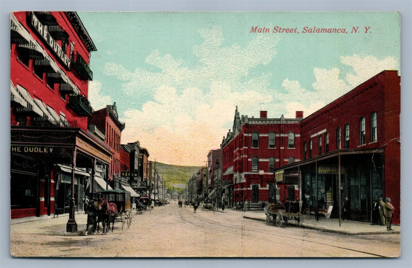 SALAMANCA NY MAIN STREET ANTIQUE POSTCARD