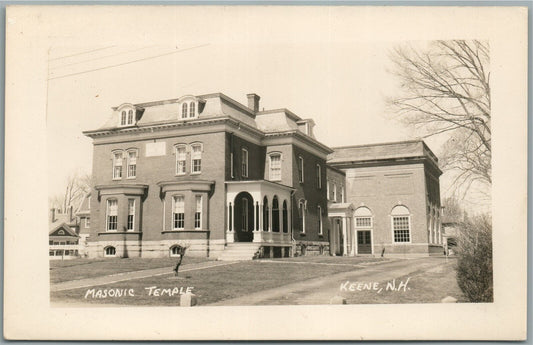 KEENE NH MASONIC TEMPLE VINTAGE REAL PHOTO POSTCARD RPPC