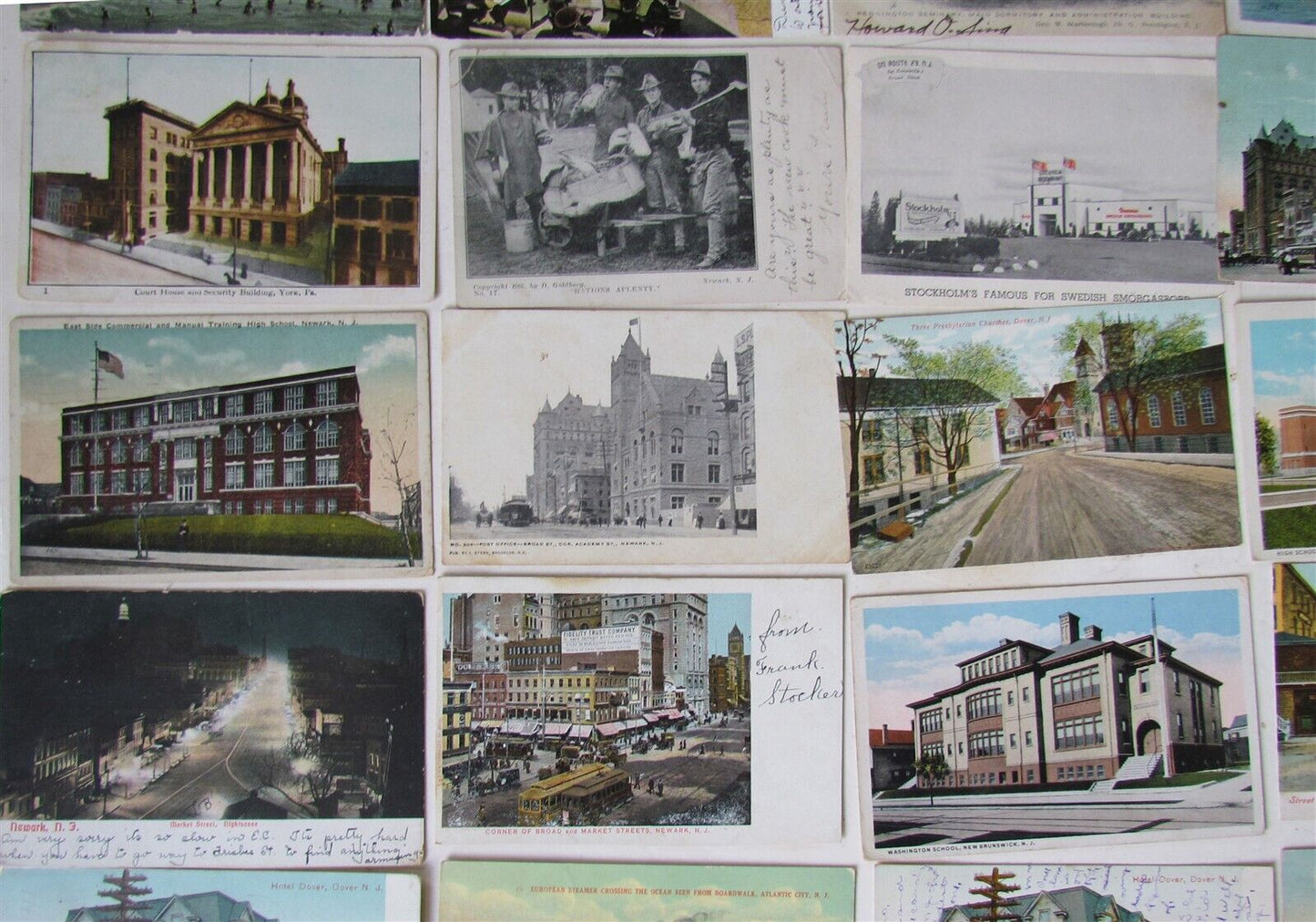 NEW JERSEY lot of 48 NY ANTIQUE POSTCARDS