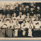 PATRIOTIC KIDS w/ AMERICAN FLAGS ANTIQUE REAL PHOTO POSTCARD RPPC