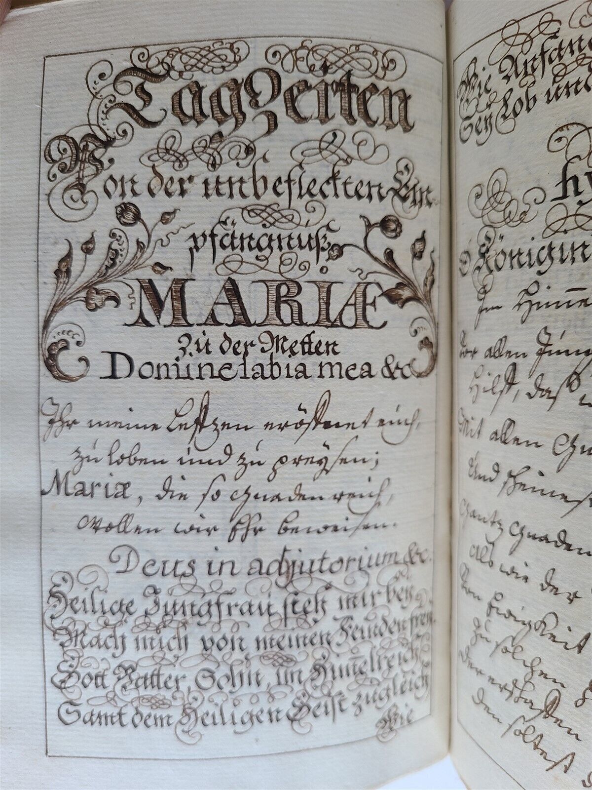 18th century GERMAN MANUSCRIPT PRAYER BOOK antique HANDWRITTEN