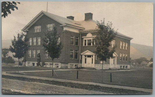 WILLIAMSTON MA HIGH SCHOOL ANTIQUE REAL PHOTO POSTCARD RPPC