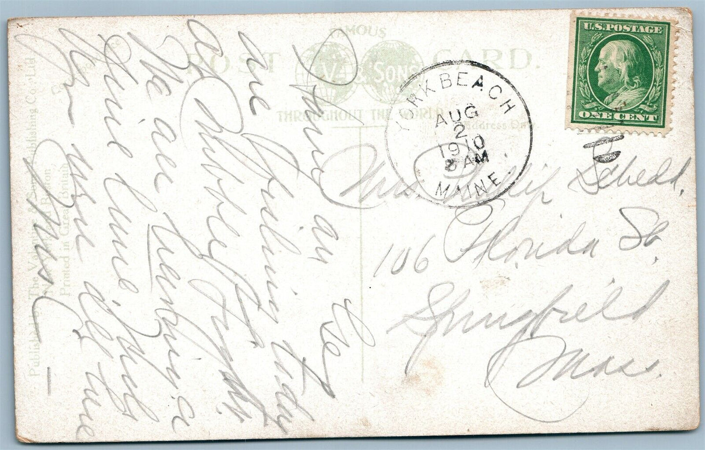 YORK BEACH ME FISHING ANTIQUE POSTCARD