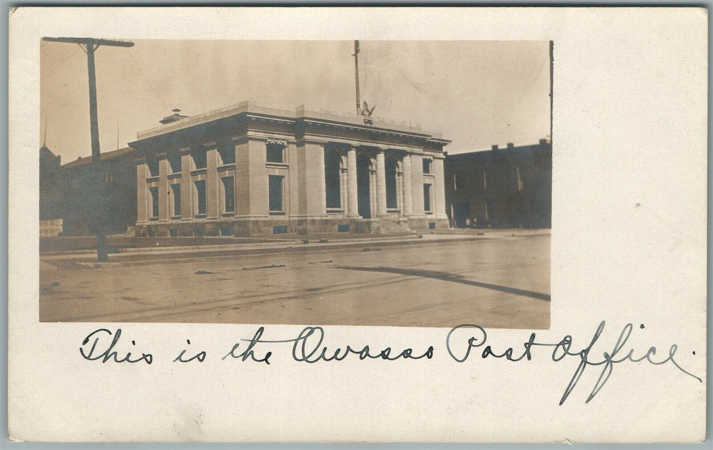 OWASSO MI POST OFFICE ANTIQUE REAL PHOTO POSTCARD RPPC