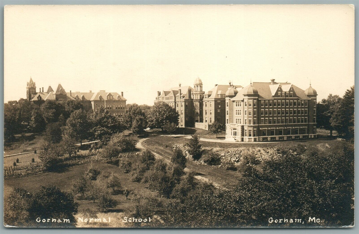 GORHAM ME NORMAL SCHOOL VINTAGE REAL PHOTO POSTCARD RPPC