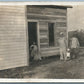 AMERICAN INDIAN FAMILY & CONSTRUCTION WORKERS ANTIQUE REAL PHOTO POSTCARD RPPC