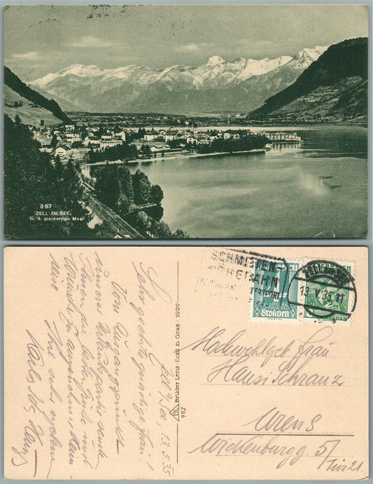 ZELL AM SEE AUSTRIA ANTIQUE POSTCARD w/ stamp