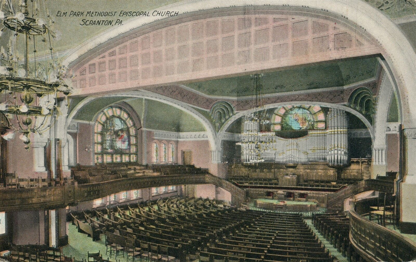 SCRANTON PA ELM PARK METHODIST EPISCOPAL CHURCH 1908 ANTIQUE POSTCARD