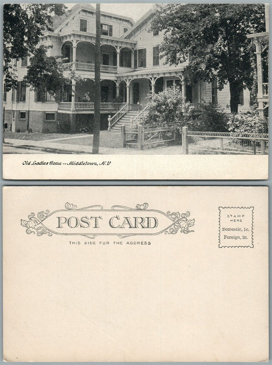 MIDDLETOWN N.Y. OLD LADIES HOME UNDIVIDED ANTIQUE POSTCARD