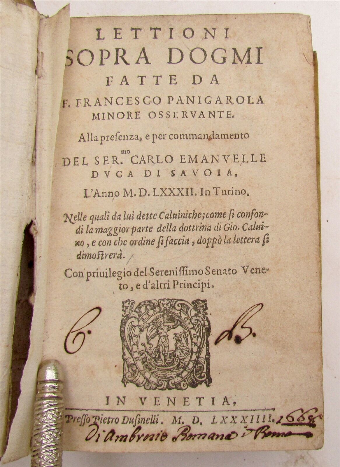 1584 Lettioni Sopra Dogmi by Francesco Panigarola ANTIQUE 16th CENTURY vellum