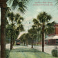 JACKSONVILLE FL MAIN STREET 1908 ANTIQUE POSTCARD w/ CORK CANCEL