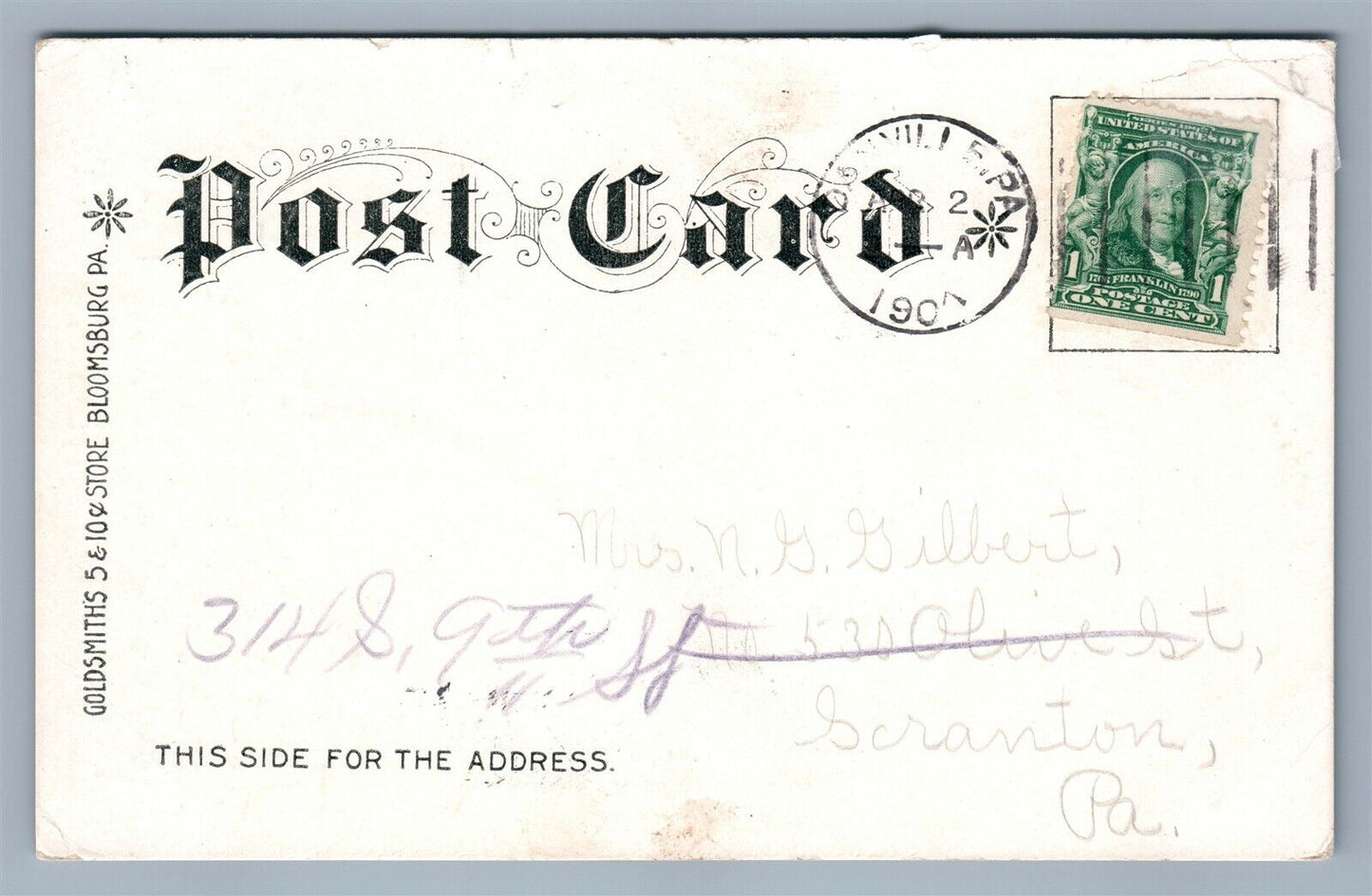 BLOOMSBURG PA ST. PAUL'S CHURCH ANTIQUE POSTCARD