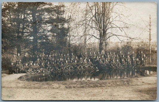 GERMAN MILITARY GROUP w/ MAUSER RIFLES ANTIQUE REAL PHOTO POSTCARD RPPC