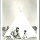 AMERICAN INDIAN LOOKING EAGLE & SON PIPESTONE VINTAGE REAL PHOTO POSTCARD RPPC