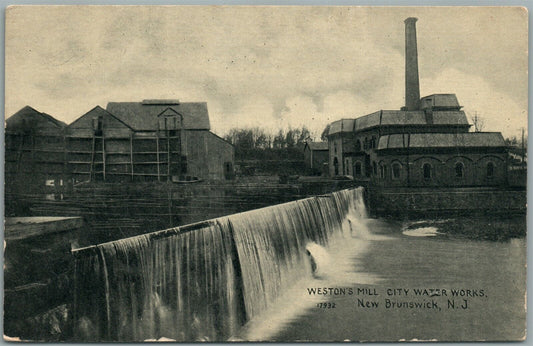 NEW BRUNSWICK NJ WESTON'S MILL CITY WATER WORKS ANTIQUE POSTCARD