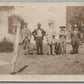 GROUP OF MEN With DOG ANTIQUE REAL PHOTO POSTCARD RPPC