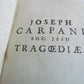 1705 Inter Arcades TYRRHI CREOPOLITAE TRAGOEDIAE J. Carpani VELLUM antique