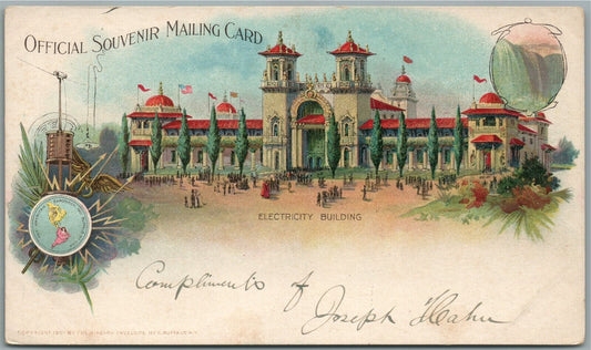 BUFFALO NY PAN AMERICAN EXPO ELECTRICITY BUILDING 1898 ANTIQUE PRIVATE POSTCARD