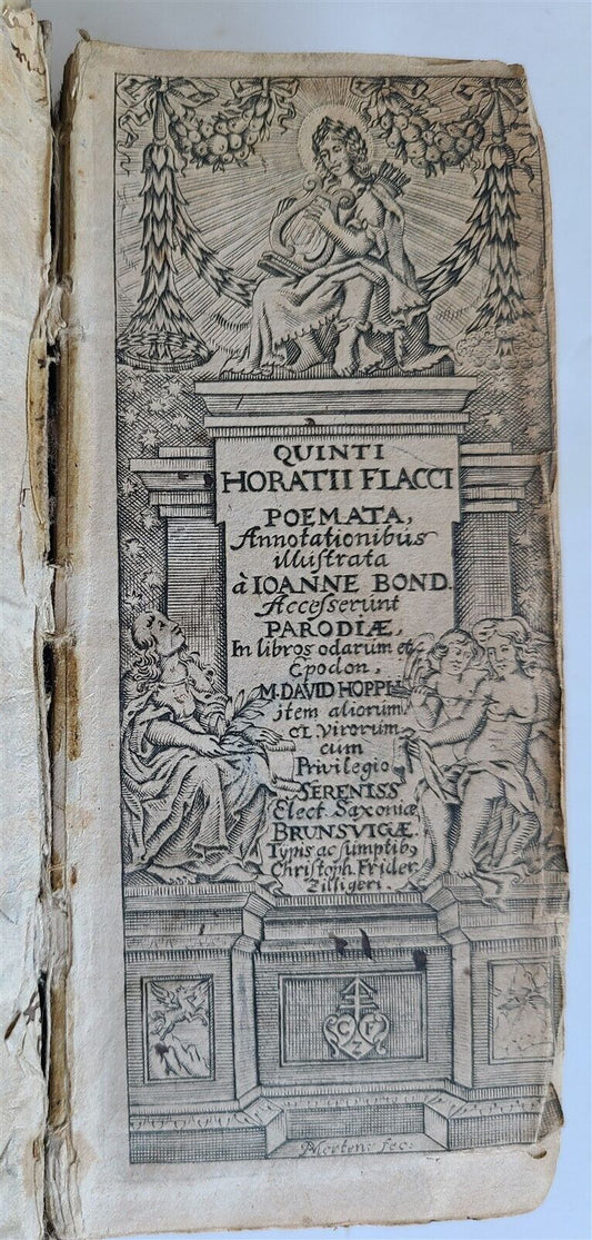 1667 & 1690 HORACE Poemata and Parodiae antique in LATIN poetry VELLUM BOUND