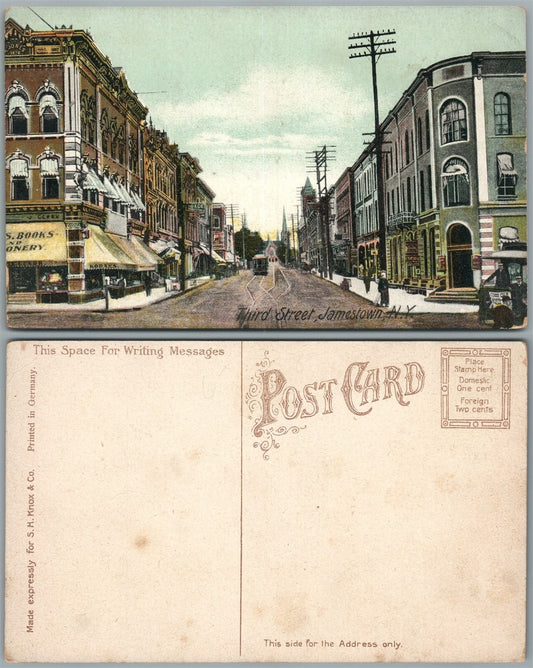 JAMESTOWN N.Y. THIRD STREET ANTIQUE POSTCARD