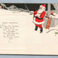 CHRISTMAS ANTIQUE POSTCARD SANTA IN WINTER LANDSCAPE