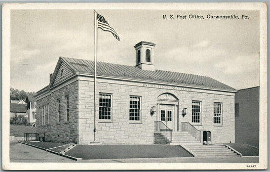 CURWENSVILLE PA POST OFFICE VINTAGE POSTCARD