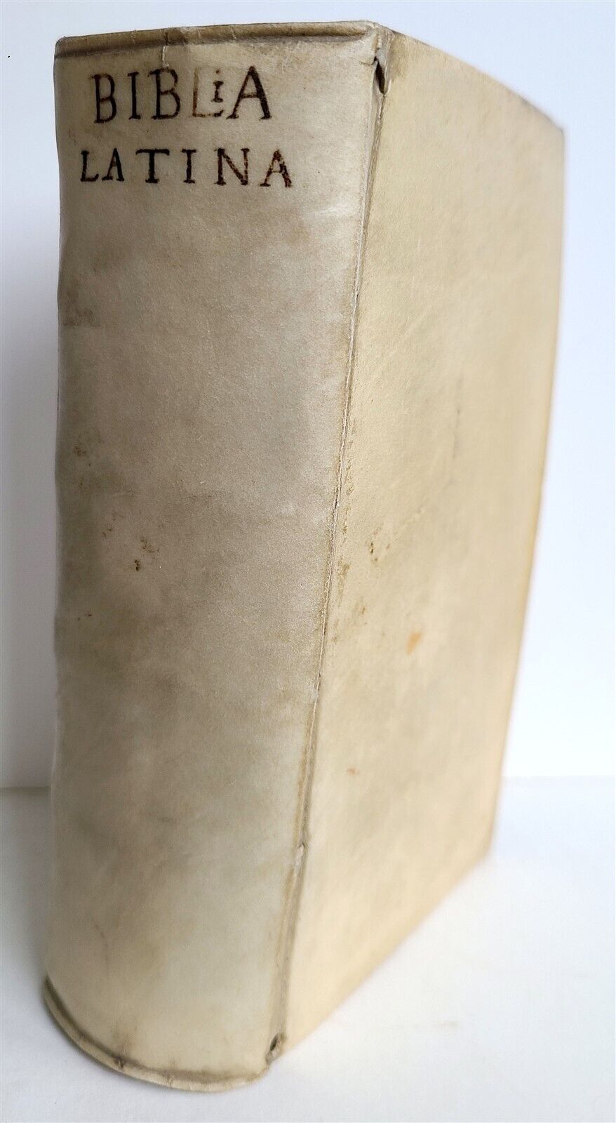 1648 BIBLE in LATIN antique BIBLIA LATINS OLD & NEW TESTAMENT VELLUM BINDING