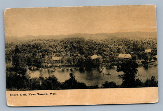 TOMAH WI FLORA DELL LAKE ANTIQUE POSTCARD