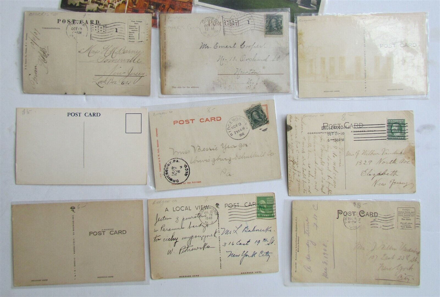 MIXED LOT NEW JERSEY NJ 33 ANTIQUE & VINTAGE POSTCARDS FREEHOLD HIGHLANDS DOVER