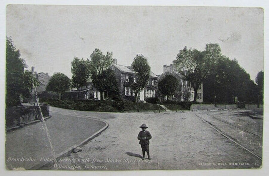 VINTAGE POSTCARD BRANDYWINE VILLAGE MARKET STREET BRIDGE WILMINGTON DELAWARE