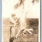 SKINNING WEST TEXAS JACK RABBIT EXAGGERATED ANTIQUE REAL PHOTO POSTCARD RPPC