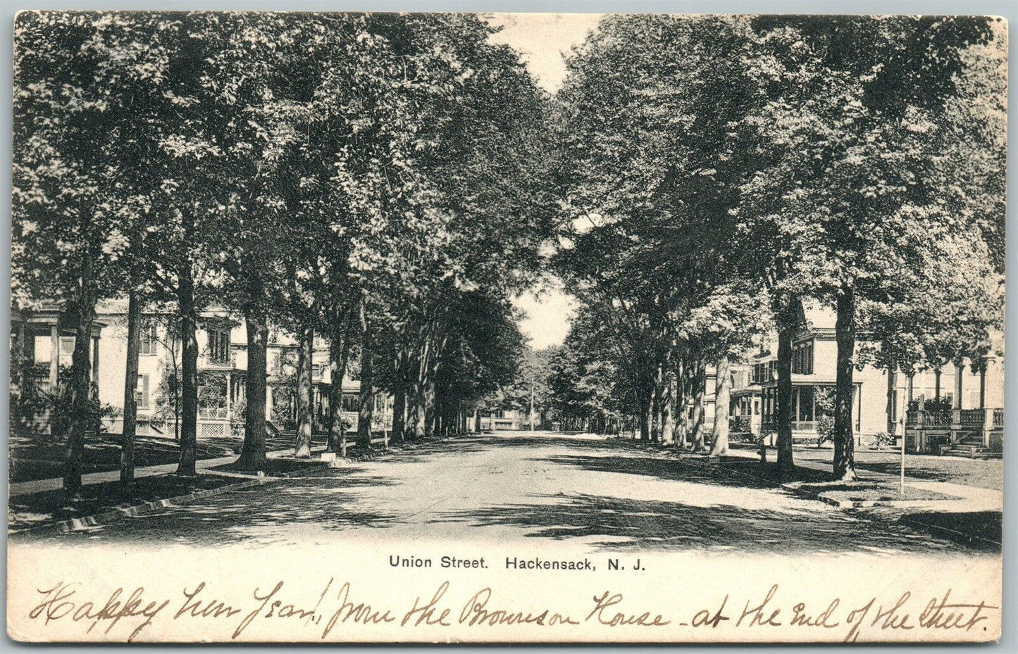 HACKENSACK NJ UNION STREET 1905 UNDIVIDED ANTIQUE POSTCARD