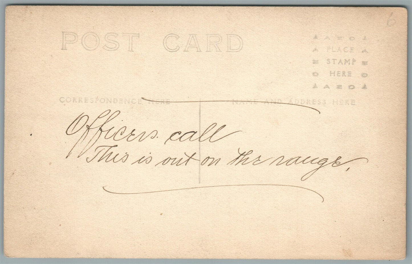 MEXICAN WAR ERA US OFFICERS on SHOOTING RANGE ANTIQUE REAL PHOTO POSTCARD RPPC